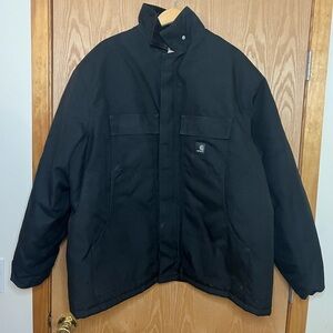 Carhartt vintage Black Zipper Jacket Size 2XL Quilted Lined RN 14806 No Hood